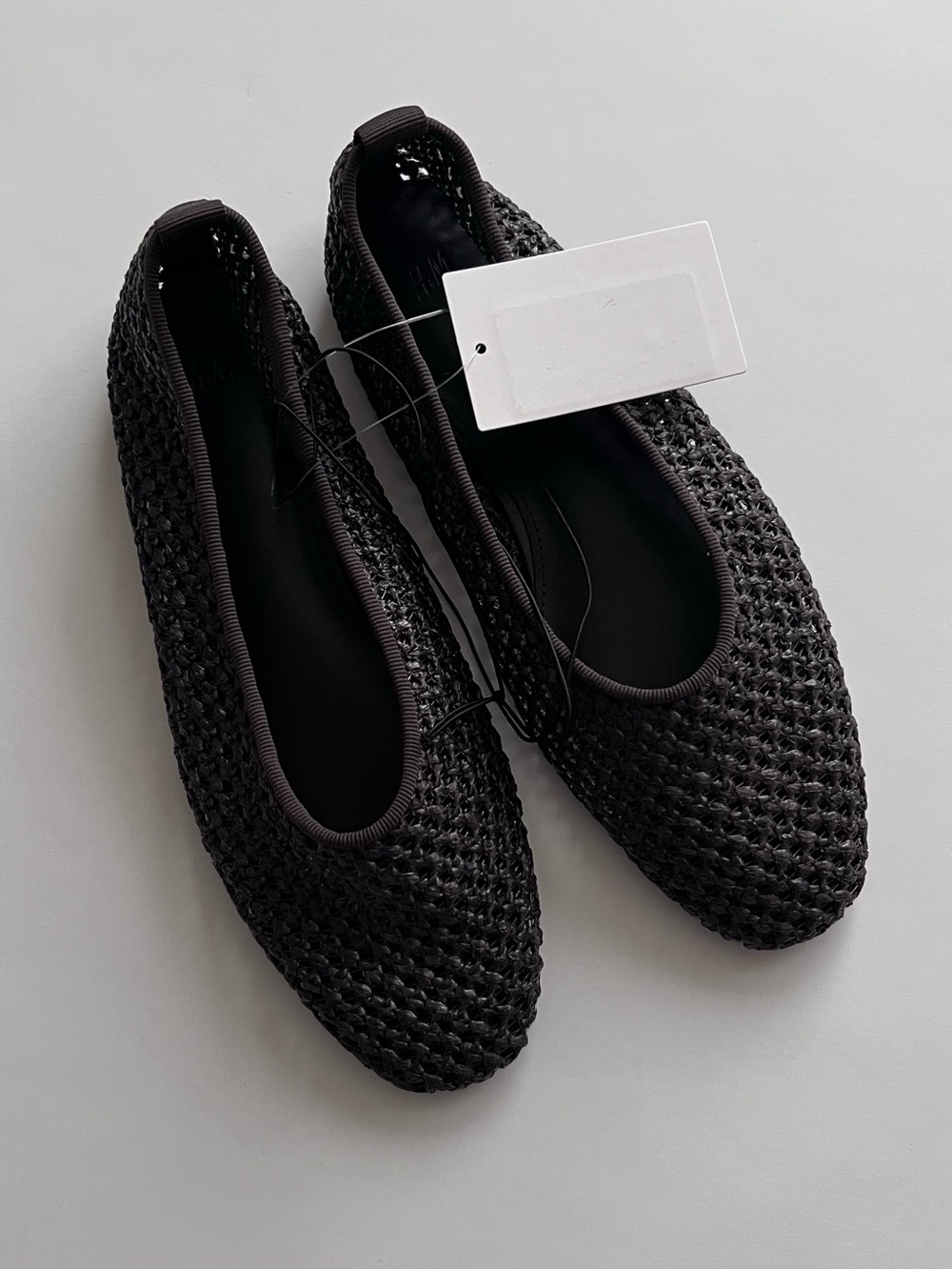 H&M Women’s chocolate dark brown Woven Ballet Flats NWT 39/8